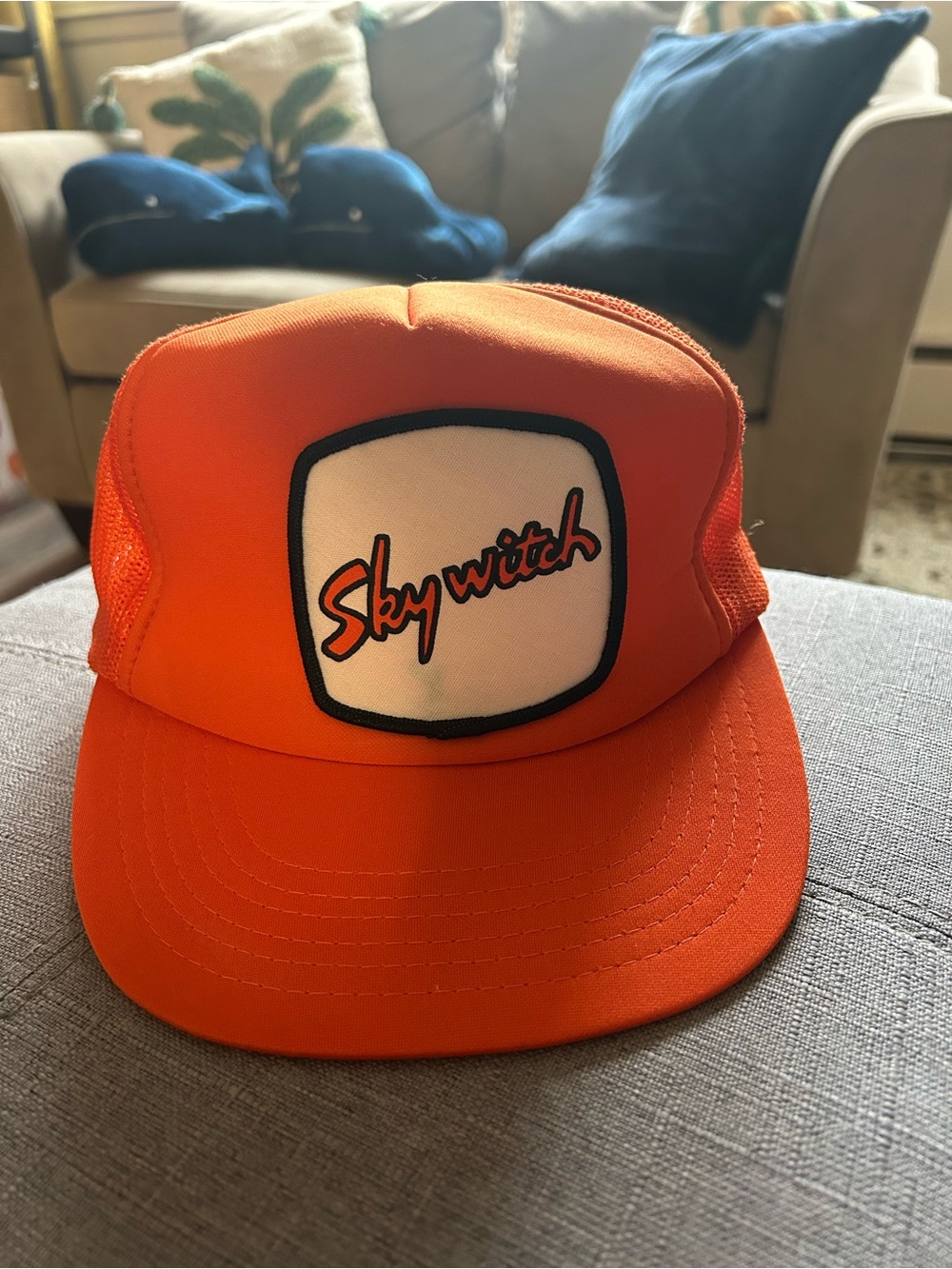 Skywitch Orange Mesh Trucker Hat